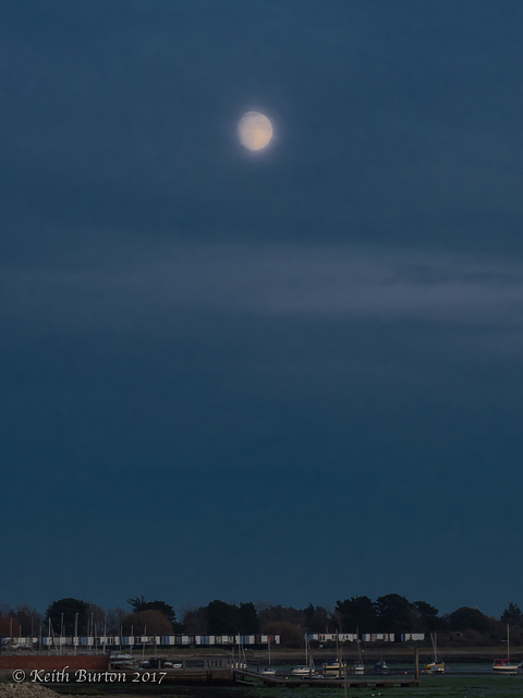 Moonrise over Emsworth Harbour