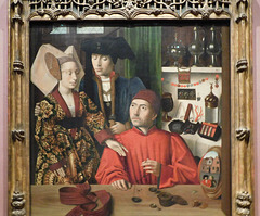 Detail of Goldsmith in his Shop by Petrus Christus in the Metropolitan Museum of Art, February 2019