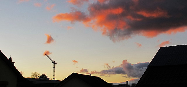 clouds and crane