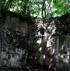 Dappled Light on The Rock Face