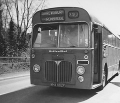 Midland Red 5882 (MHA 882F) in Shropshire - May 1972