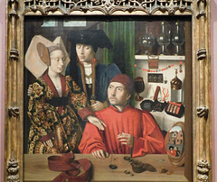 Detail of Goldsmith in his Shop by Petrus Christus in the Metropolitan Museum of Art, February 2019