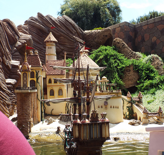 Prince Eric's Castle and Ship in the Storybookland Canal Boats in Disneyland, June 2016