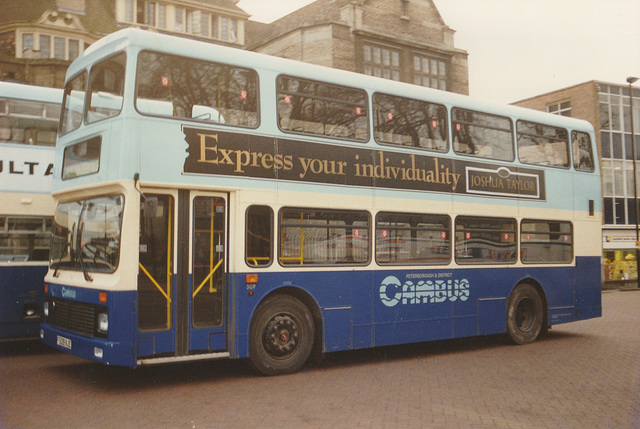 Cambus Limited 509 (F509 NJE) in Drummer Street bus station, Cambridge – 18 Feb 1989 (82-18) Cambus Limited 509 (F509 NJE) in Drummer Street bus station, Cambridge – 18 Feb 1989 (82-18)