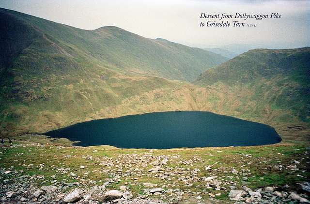 Descent from Dollywaggon Pike to Grisedale Tarn (Scan from June 1994)