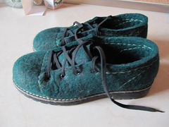 green felted shoes