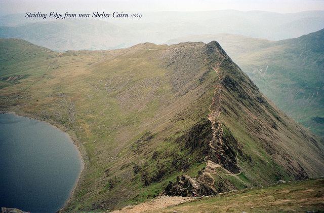 Striding Edge from near Shelter Cairn (Scan from June 1994)