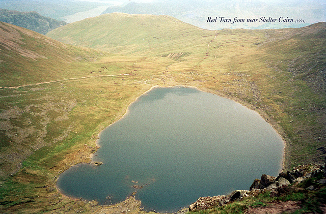 Red Tarn from near Shelter Cairn (Scan from June 1994)