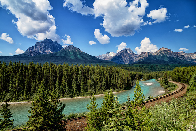 Morant´s Curve mit Blick in die Canadian Rockies