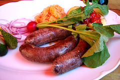 LV - Riga - Yummy sausages, I think it was wild boar