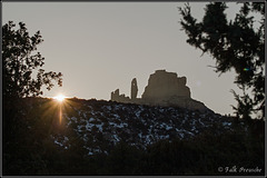 Burgruine Roquemartine bei Sonnenuntergang