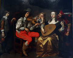 Réunion de musiciens , huile sur toile de Théodore Van Thulden