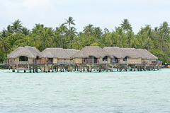 Polynésie Française, Bungalows in the Lagoon of Taha'a Atoll