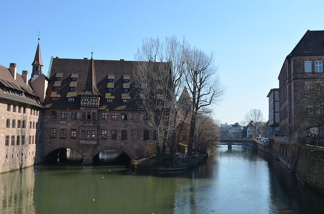 Nürnberg, Heilig-Geist-Spital from Museumsbrücke