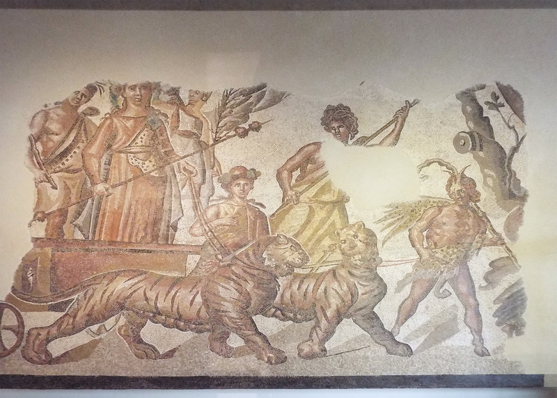 Triumphal Entry of Bacchus Mosaic in the National Archaeological Museum in Madrid, October 2022