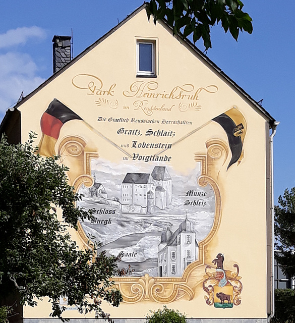 Wandbild am Hotel in Heinrichsruh/ Schleiz