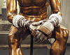 Detail of the Color Reconstruction of the Bronze Terme Boxer in the Metropolitan Museum of Art, December 2022