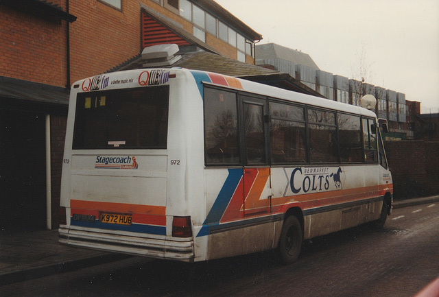 Cambus Limited 972 (K972 HUB) seen in Newmarket – 20 Jan 1997 (342-13)