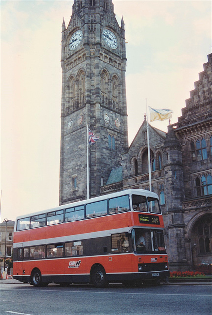 GM Buses North 7010 (J710 ONF) in Rochdale – 8 Sep 1996 (327-24)