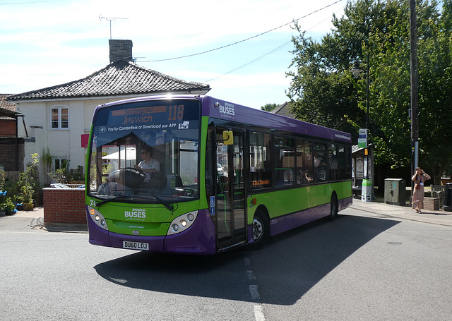 Ipswich Buses 74 (DU60 LOJ) in Framlingham - 16 Jul 2022 (P1120493)