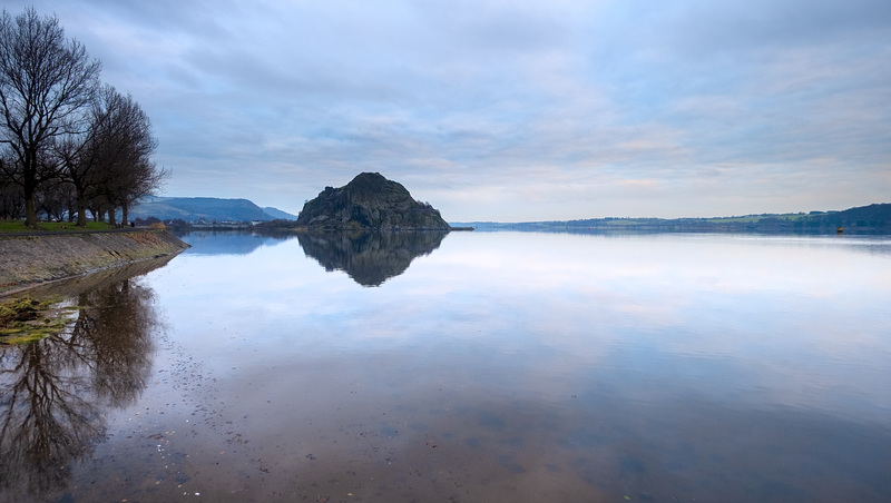 Dumbarton Rock and Castle at the Confluence of the River Leven and the River Clyde