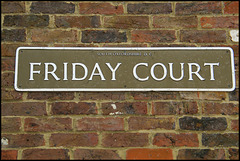 Friday Court street sign