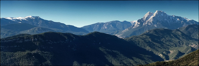 Serra d’Ensija i Pedraforca des del mirador del Orris