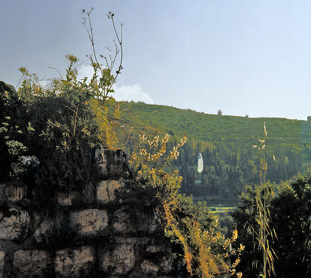 View from one part of wall of St.John the Baptist Church in Ein Kerem