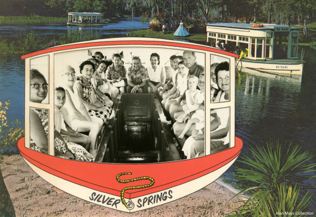 Glass Bottom Boat Ride at Silver Springs, Florida (Red Border)