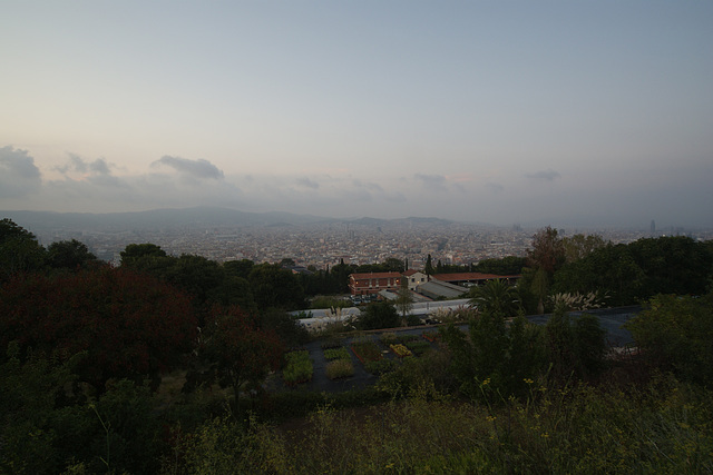 View Over Barcelona At Dusk