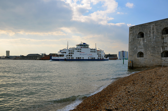 Isle of Wight ferry leaving Portsmouth