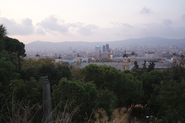 View Over Barcelona At Dusk