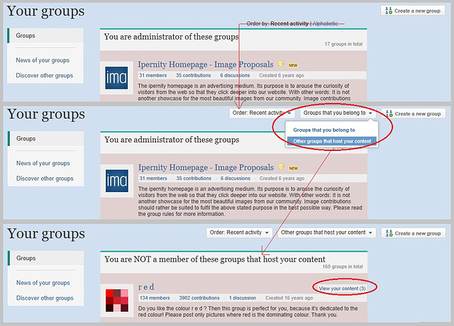 Improvement to 'Your groups'