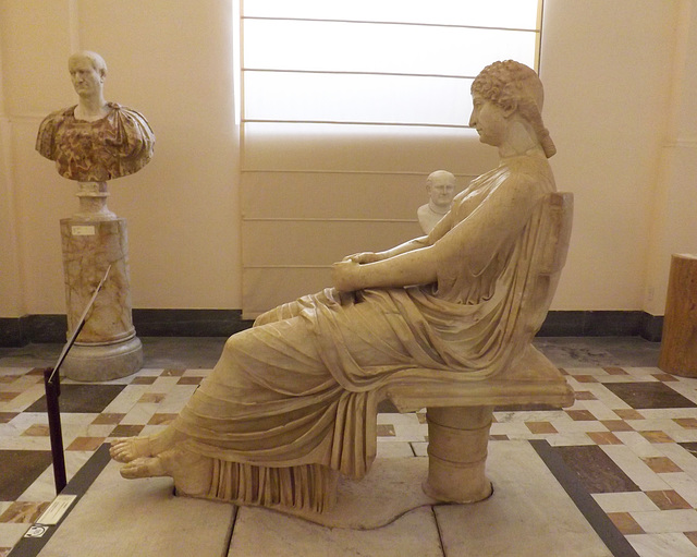 The So-called Seated Agrippina in the Naples Archaeological Museum, July 2012