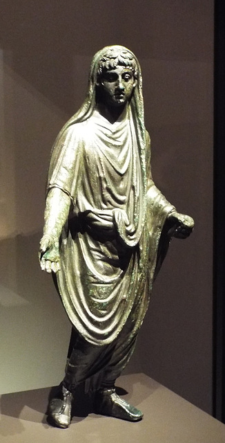 Bronze Togate Figure from Puente Punide in the National Archaeological Museum in Madrid, October 2022