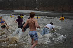 Man hits water before his pants do