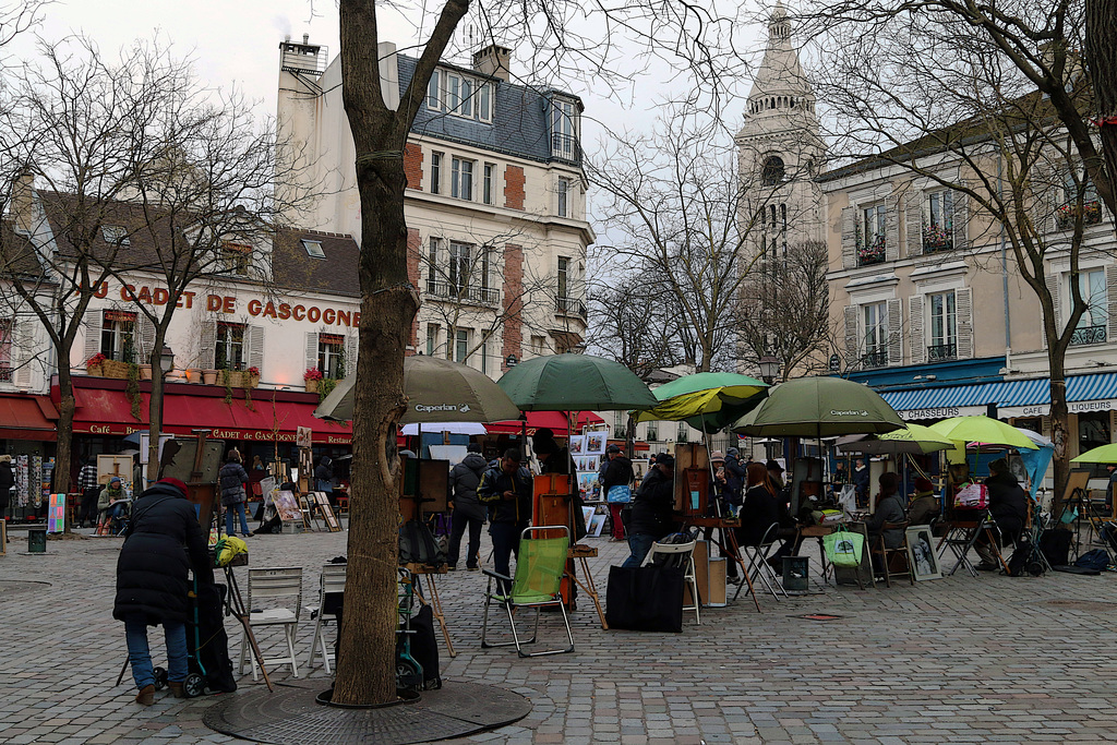 La Place du Tertre en hiver