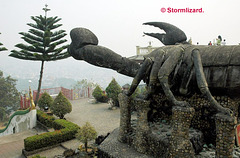 Sculpture of a Giant Scorpion facing Myanmar from Thailand at the Golden Triangle