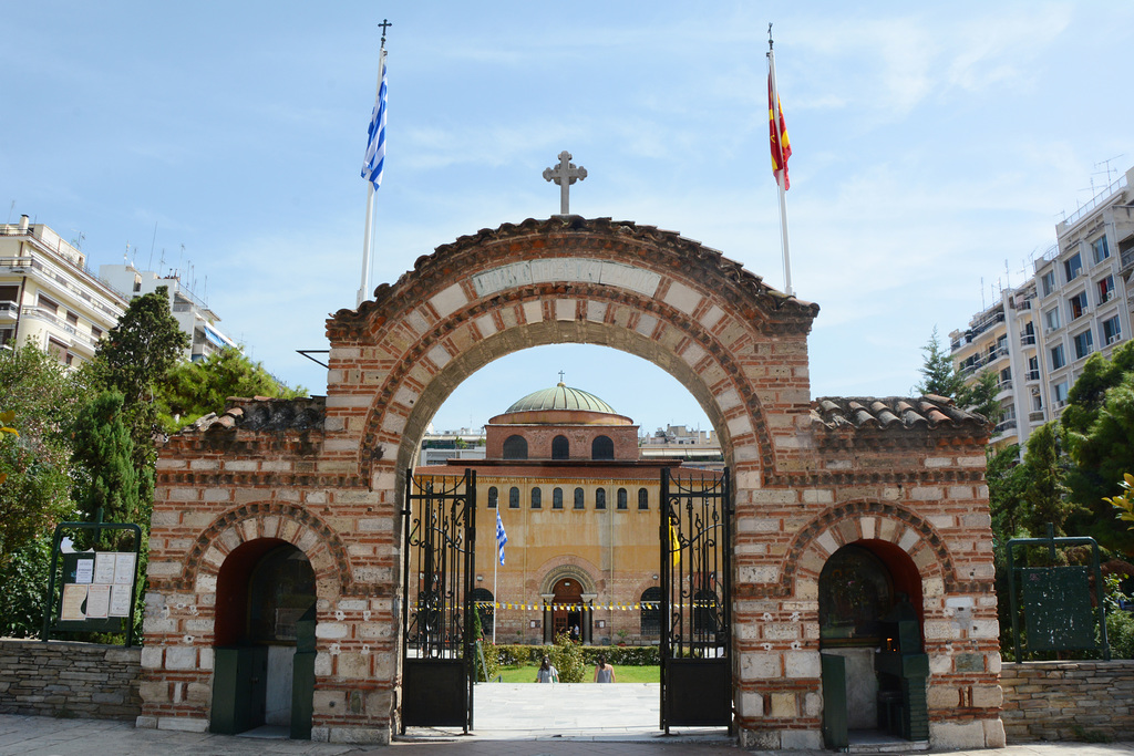 Greece, Thessaloniki, Passage to the Church of Saint Sophia