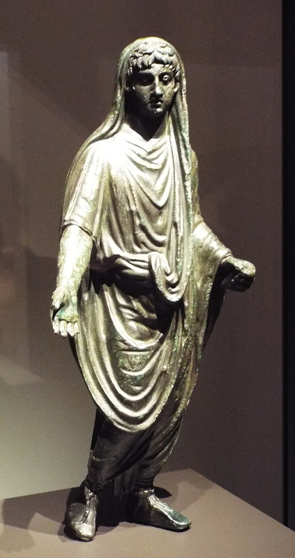 Bronze Togate Figure from Puente Punide in the National Archaeological Museum in Madrid, October 2022