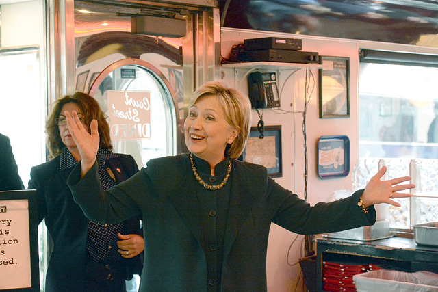 She greets diner customers