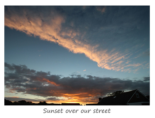 Sunset over our street - 14.10.2015