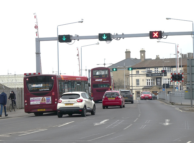 First Eastern Counties 44533 (SN62 DBV) and 37025 (YJ06 XKO) in Lowestoft - 29 Mar 2022 (P1110248)