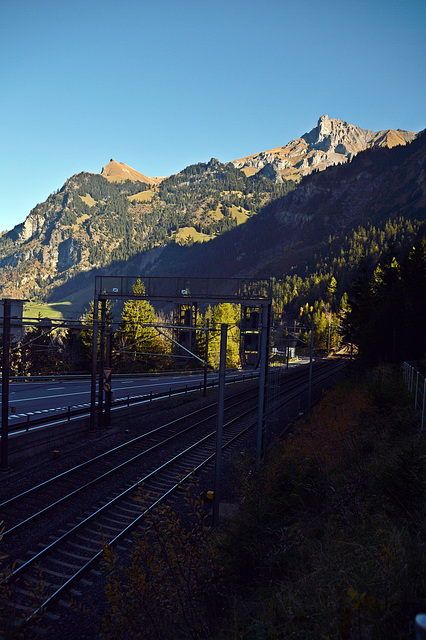 Die Bahnlinie der BLS kurz vor Kandesrsteg