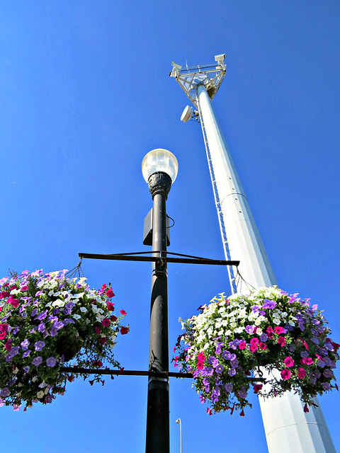 Border surveillance tower at the river.