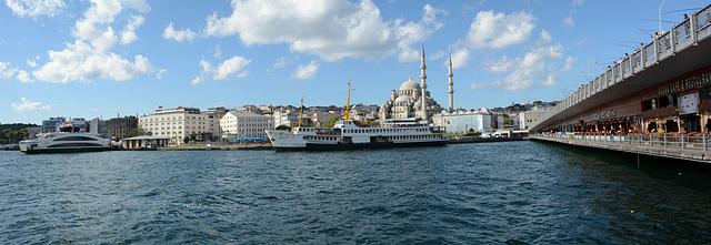 Istanbul, Yeni Cami (The New Mosque) and Galata Bridge