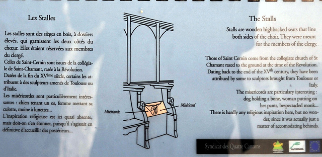 Stalles de l'église de St-Cernin