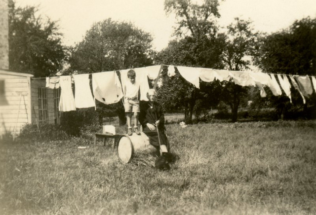 Laundry on the Line, Boy over a Barrel, Dog on a Leash