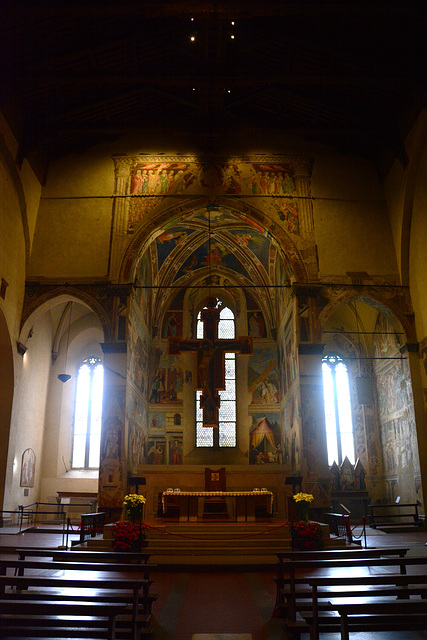 Italy, Interior of the Basilica of San Francesco in Arezzo