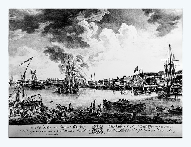 P1020456a Chatham Dockyard historic etching - possibly c1800 - Copy